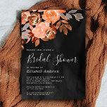 Rustic Terracotta Floral Dark Grey Vrijgezellenfee Kaart<br><div class="desc">Verrijk je gasten met deze elegante uitnodiging die mooie waterverf bloemen bevat. Voeg eenvoudig uw gebeurtenisdetails op deze makkelijk te gebruiken sjabloon toe om het één-van-een-soort uitnodiging te maken.</div>