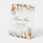 Rustic Terracotta Floral Flower Bar Reclamebord Met Voetstuk (Voorkant)