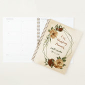rustic terracotta floral greenery bruiloft planner (Display)
