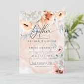 Rustic Terracotta Floral Waterverf Wedding Kaart (Staand voorkant)