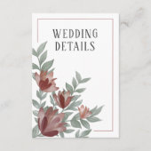 Rustic Terracotta Floral Wedding Details Informatiekaartje (Voorkant)