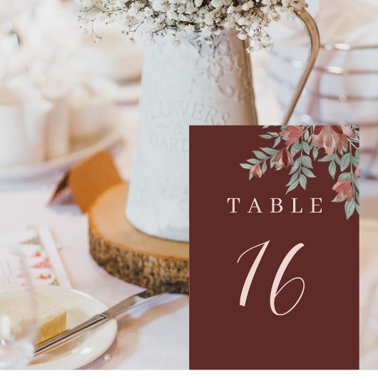 Rustic Terracotta Floral Wedding Kaart