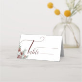 Rustic Terracotta Floral Wedding Plaatskaartje (Voorkant)