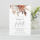 Rustic Terracotta Florals 50ste verjaardag Kaart (Staand voorkant)