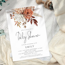 Rustic Terracotta Florals Baby shower