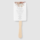Rustic Terracotta Florals Fall Wedding Programme Handwaaier (Voorkant)