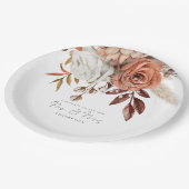 Rustic Terracotta Florals feliciteert de heer Mrs  Papieren Bordje (Gekanteld)