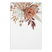 Rustic Terracotta Florals Monogram Initiaal Naam Mini Klembord (Achterkant)
