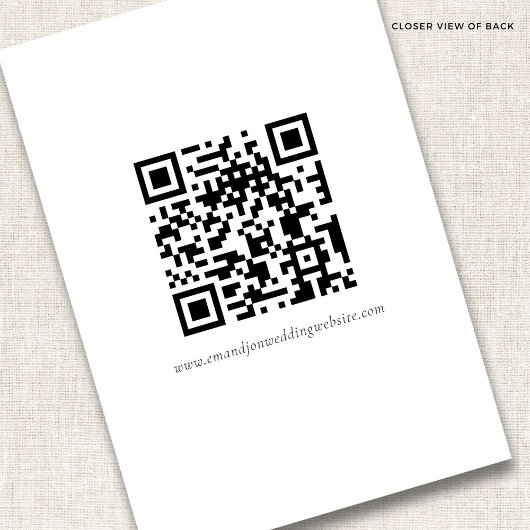 Rustic Terracotta Florals QR Code Wedding Details Informatiekaartje