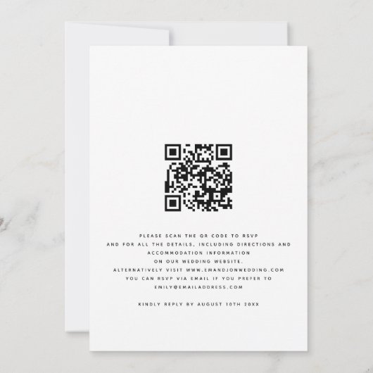 Rustic Terracotta Florals QR Code Wedding Kaart (Achterkant)