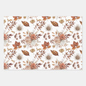 Rustic Terracotta Flowers and Pampas Grass Floral Inpakpapier Vel (Voorkant)