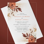 Rustic Terracotta Flowers and Pampas Grass Wedding Acryl Uitnodigingen<br><div class="desc">Zet de perfecte toon voor uw rustieke bruiloft met deze prachtige acryl uitnodigingen. Versierd met terracotta bloemen, pampasgras en aards gebladerte, brengt dit ontwerp een warme, bohemien charme aan uw huwelijksbriefpapier. Het acrylmateriaal zorgt voor een modern tintje, terwijl de bloemaccenten een zacht, romantisch gevoel geven, waardoor het ideaal is voor...</div>