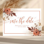 Rustic Terracotta Flowers Pampas sparen de datum Informatiekaartje<br><div class="desc">Rustic Terracotta Flowers Pampas sparen de Kaart van de DatumBehuizing</div>