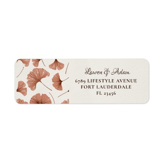 Rustic Terracotta Foliage Wedding Etiket (Voorkant)