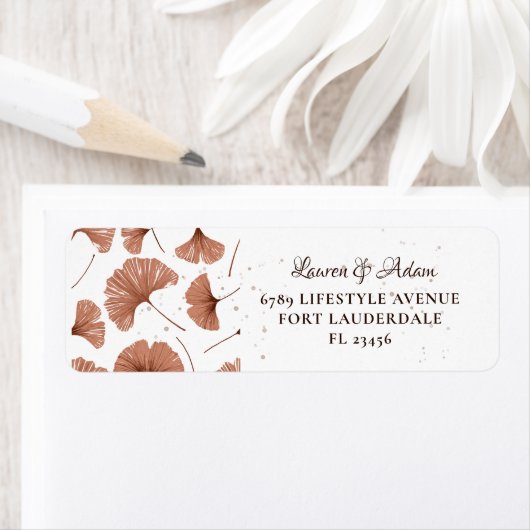 Rustic Terracotta Foliage Wedding Label (Insitu)