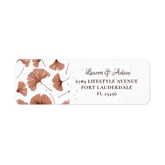 Rustic Terracotta Foliage Wedding Label (Voorkant)