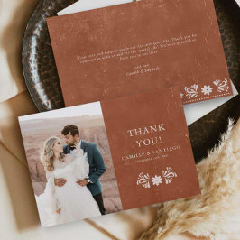 Rustic Terracotta Foto Bedankkaart