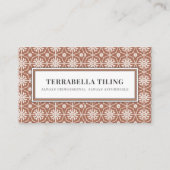 Rustic Terracotta Geometric Tegel Pattern Tiling B Visitekaartje (Voorkant)