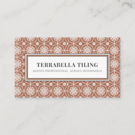 Rustic Terracotta Geometric Tegel Pattern Tiling B Visitekaartje