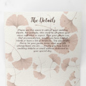 Rustic Terracotta Ginkgo Foliage Wedding Drieluik Uitnodiging (Binnenzijde eerst)