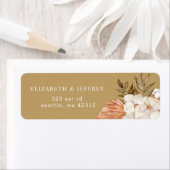 Rustic Terracotta Gold Boho Pampas Wedding Etiket (Insitu)