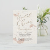 Rustic Terracotta Gold Bridal Shower Kaart (Staand voorkant)