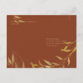 Rustic Terracotta GOLD Leaves Overlay Wedding RSVP Briefkaart (Achterkant)