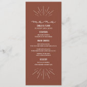 Rustic Terracotta Line Art Wedding Menu (Voorkant)