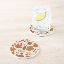 Rustic Terracotta Maple verlaat herfstbruiloft Zandsteen Onderzetter