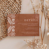 Rustic Terracotta Mexico Wedding Details Informatiekaartje