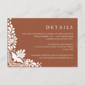 Rustic Terracotta Mexico Wedding Details Informatiekaartje (Voorkant)