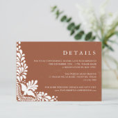Rustic Terracotta Mexico Wedding Details Informatiekaartje (Staand voorkant)