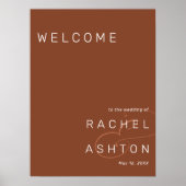 Rustic Terracotta Minimalist Wedding Welcome Sign Poster (Voorkant)