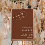 Rustic Terracotta Monogram Weddenschap Welkomsttek Poster<br><div class="desc">Rustisch minimalistisch bruiloft welkom terracotta-teken. Voor meer geavanceerde aanpassing van dit ontwerp,  te klikken gelieve de BUTTON van het TOOL VAN HET ONTWERP BLAUW hierboven! Overeenkomende objecten zijn ook beschikbaar.</div>