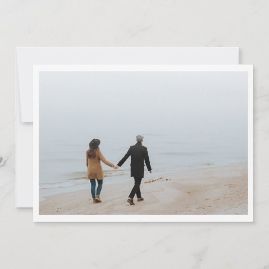 Rustic Terracotta Script Photo Collage Wedding Kaart (Achterkant)