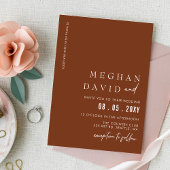 Rustic Terracotta Simple Elegant Modern Wedding Kaart