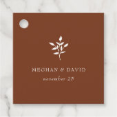 Rustic Terracotta Simple Modern Botanical Wedding Bedankjes Labels (Voorkant)