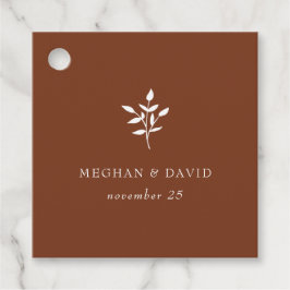 Rustic Terracotta Simple Modern Botanical Wedding Bedankjes Labels
