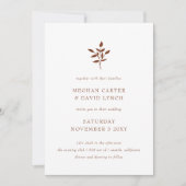 Rustic Terracotta Simple Modern Botanical Wedding Kaart (Voorkant)
