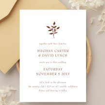 Rustic Terracotta Simple Modern Botanical Wedding