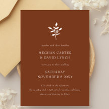 Rustic Terracotta Simple Modern Botanical Wedding