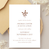 Rustic Terracotta Simple Modern Botanical Wedding Kaart