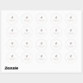 Rustic Terracotta Simple Modern Botanical Wedding Ronde Sticker (Vel)