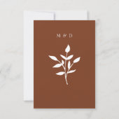 Rustic Terracotta Simple Modern Botanical Wedding RSVP Kaartje (Achterkant)