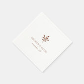 Rustic Terracotta Simple Modern Botanical Wedding Servet (Hoek)