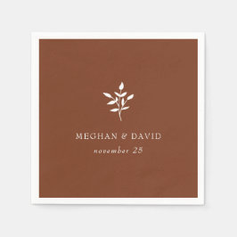 Rustic Terracotta Simple Modern Botanical Wedding Servet