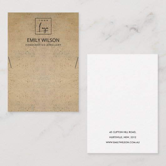 RUSTIC TERRACOTTA TEXTURE LOGO DISPLAY VISITEKAARTJE (Voorkant / Achterkant)