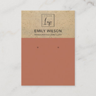 RUSTIC TERRACOTTA TEXTURE LOGO EARING DISPLAY VISITEKAARTJE