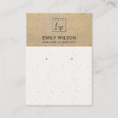 RUSTIC TERRACOTTA TEXTURE LOGO EARRING DISPLAY VISITEKAARTJE (Voorkant)