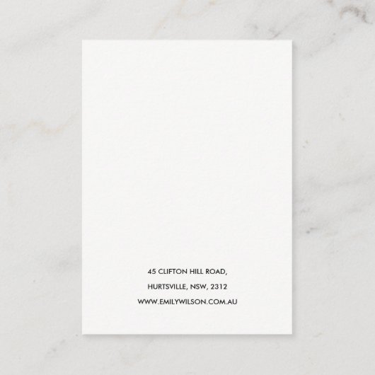 RUSTIC TERRACOTTA TEXTURE LOGO EARRING DISPLAY VISITEKAARTJE (Achterkant)